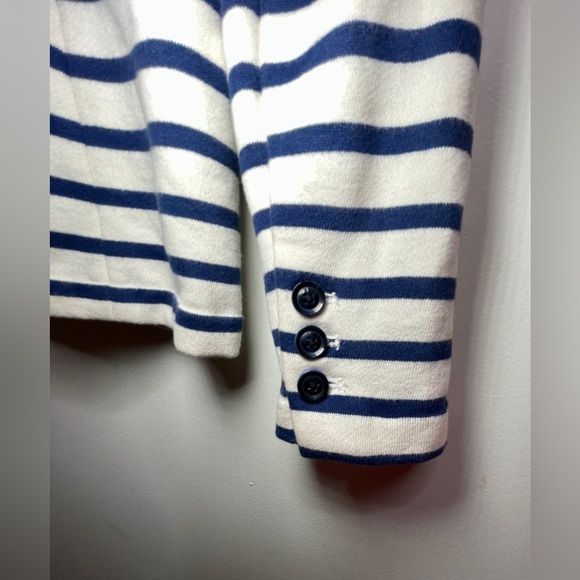 Vineyard Vines Striped Knit Blazer, Extra Small Jacket, White Blue - Picture 3 of 5